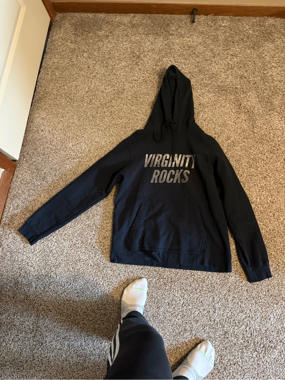 Port and Company Black "Virginity Rocks" Crewneck Hoodie